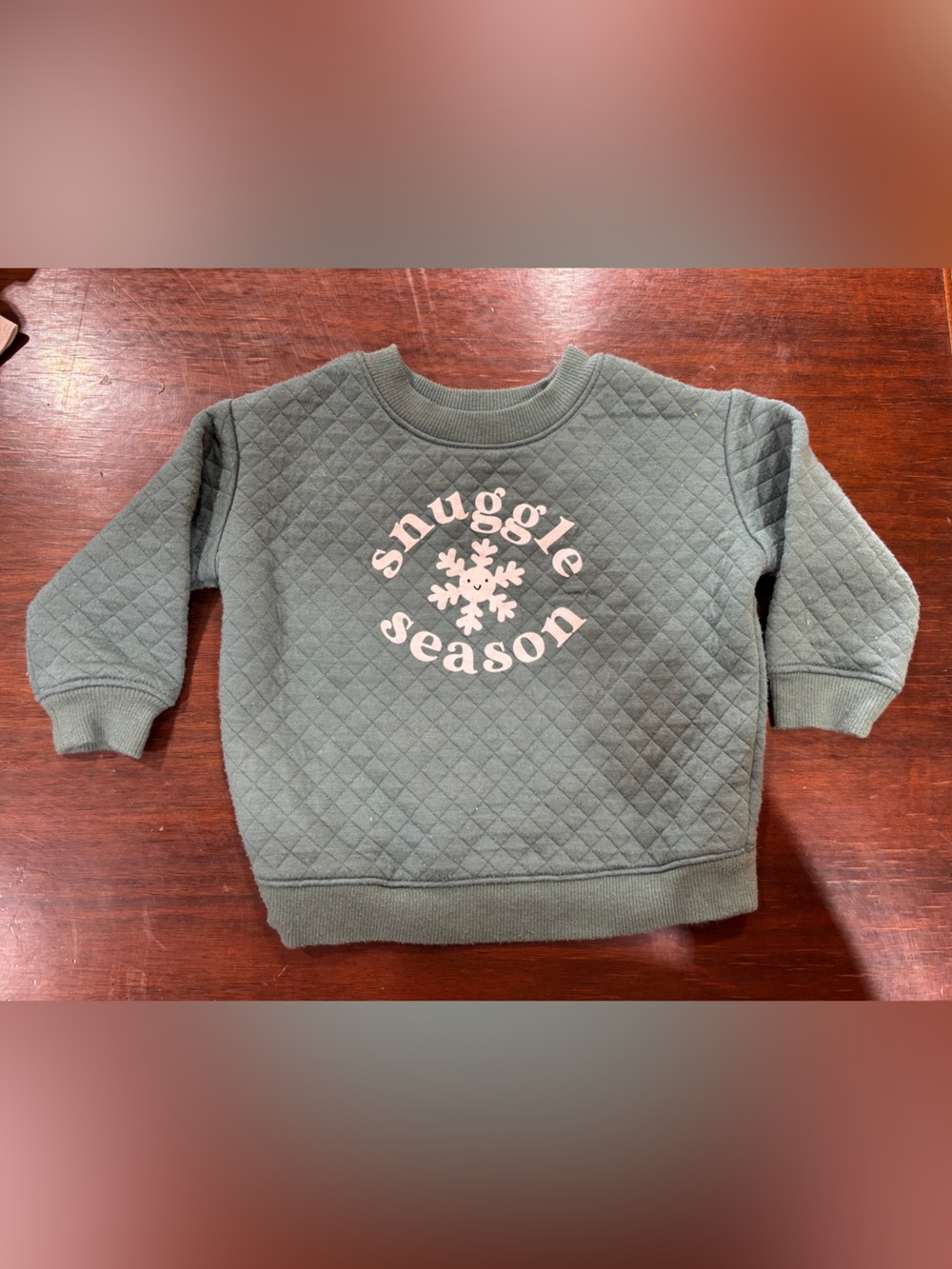 jumping beans Quilted Forest Green Baby Sweatshirt with White Graphic
